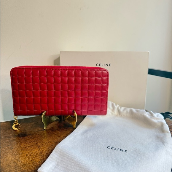 Celine Red Quilted Wallet - Picture 1 of 12